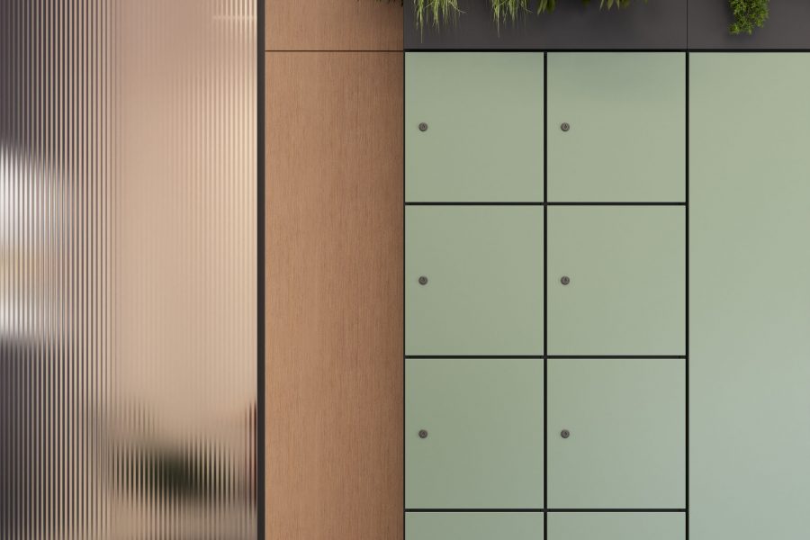 Office lockers sage green
