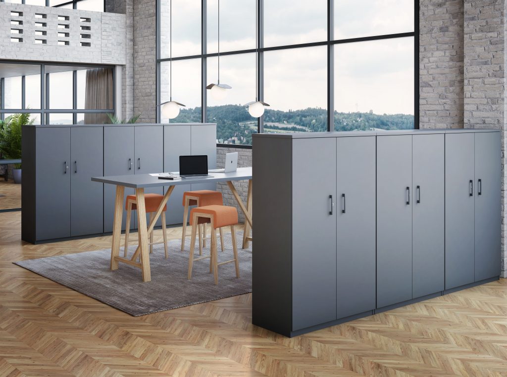 office storage cupboards with meeting space in the middle