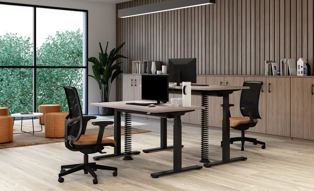 Black Height Adjustable Office Desk