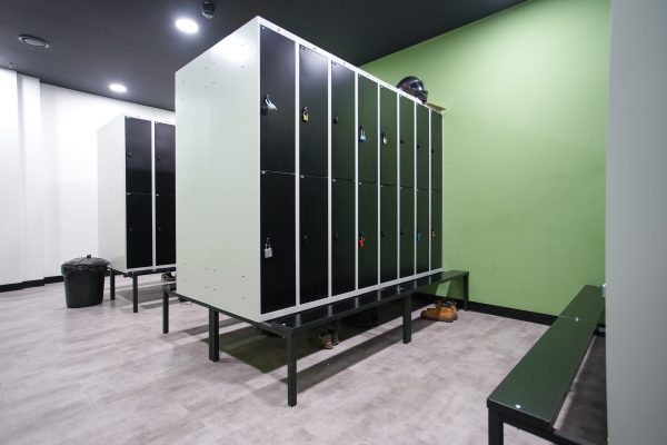 Black and green Locker Room