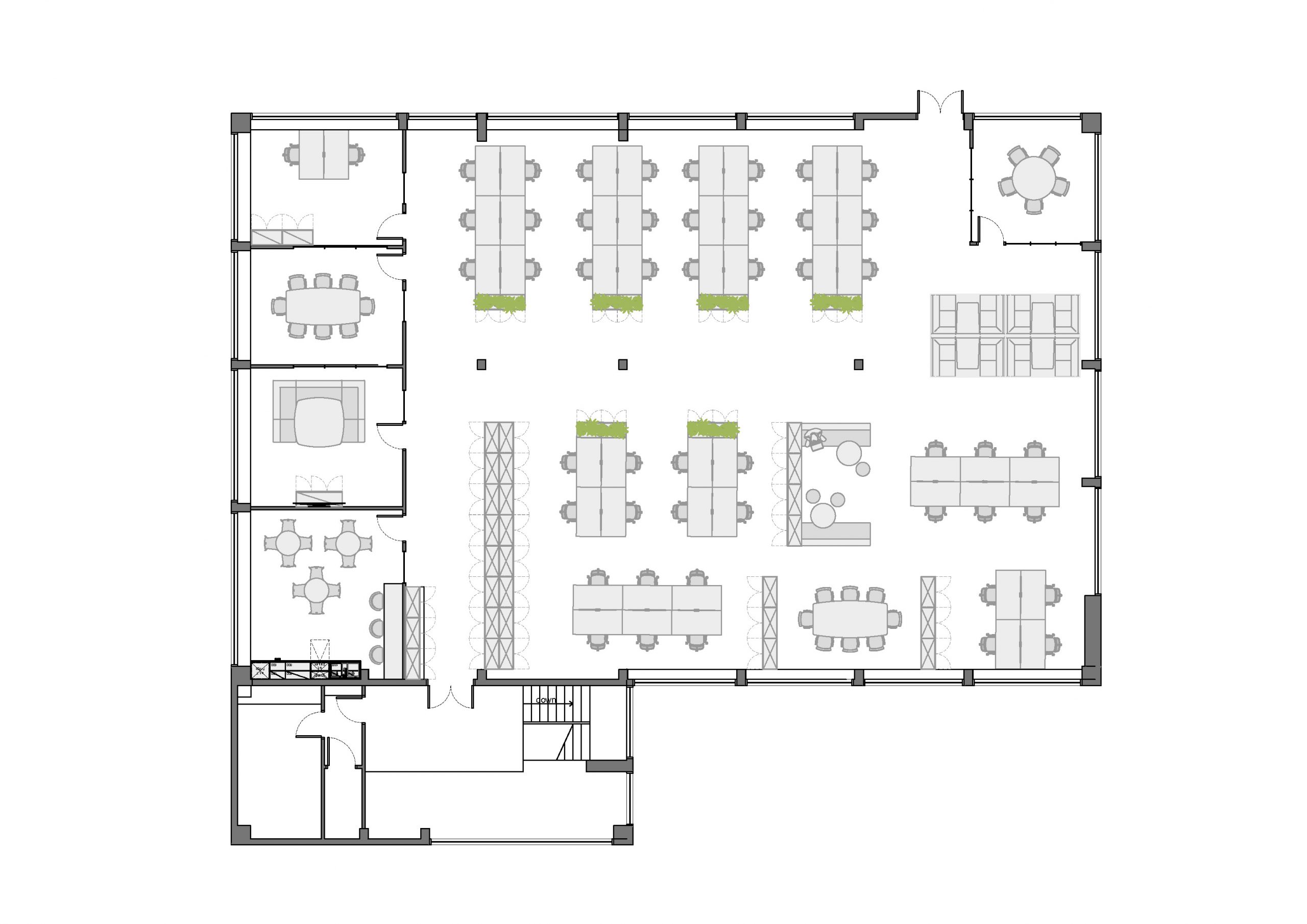 Computacenter House Office Layout using existing partitions and a minor refurbishment
