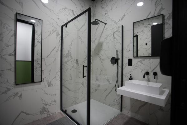 Black shower enclosure